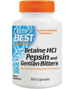 Doctor's Best - Betaine HCl Pepsin & Gentian Bitters - 360 caps