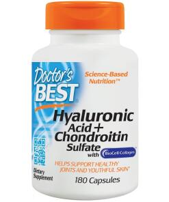 Doctor's Best - Hyaluronic Acid + Chondroitin Sulfate with BioCell Collagen - 180 caps