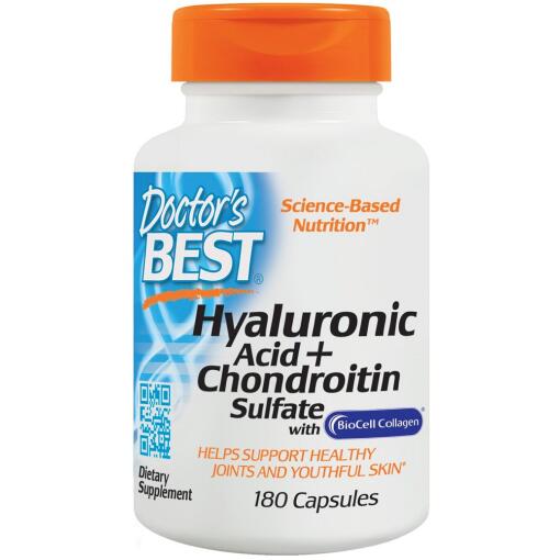 Doctor's Best - Hyaluronic Acid + Chondroitin Sulfate with BioCell Collagen - 180 caps