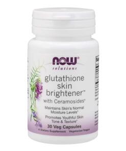 NOW Foods - Glutathione Skin Brightener with Ceramosides - 30 vcaps