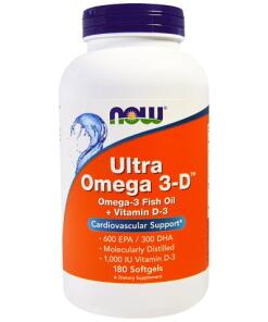 NOW Foods - Ultra Omega 3-D with Vitamin D-3 - 180 softgels