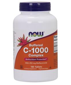 NOW Foods - Vitamin C-1000 Complex - Buffered with 250mg Bioflavonoids - 180 tabs