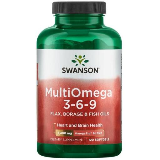 Swanson - MultiOmega 3-6-9 - Flax & Borage & Fish Oils - 120 softgels