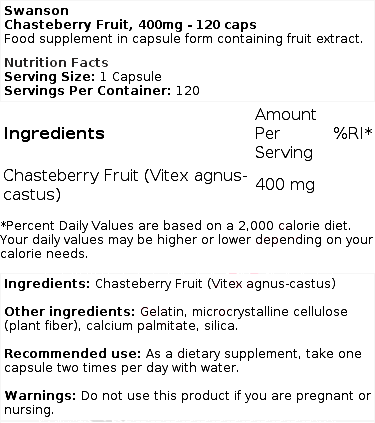 Swanson - Full Spectrum Chasteberry Fruit, 400mg - 120 caps