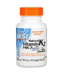 Doctor's Best Natural Vitamin K2 MK-7 with MenaQ7 plus Vitamin D3