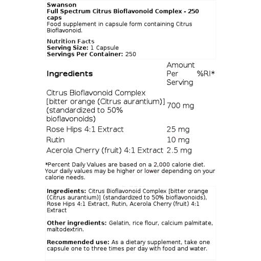 Full Spectrum Citrus Bioflavonoid Complex - 250 caps