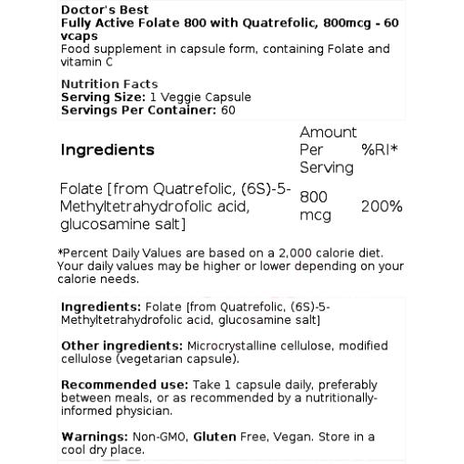 Fully Active Folate 800 with Quatrefolic