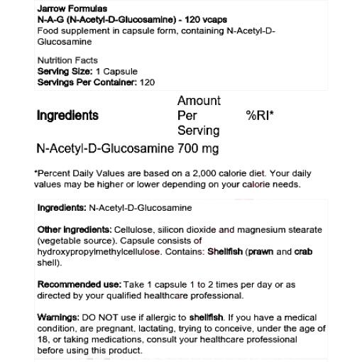 NAG (N-Acetyl-D-Glucosamine) - 120 vcaps