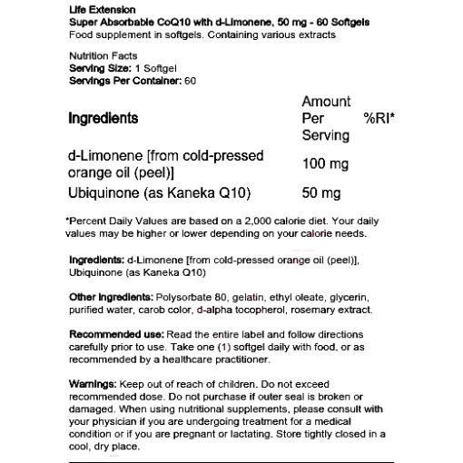 Super Absorbable CoQ10 with d-Limonene