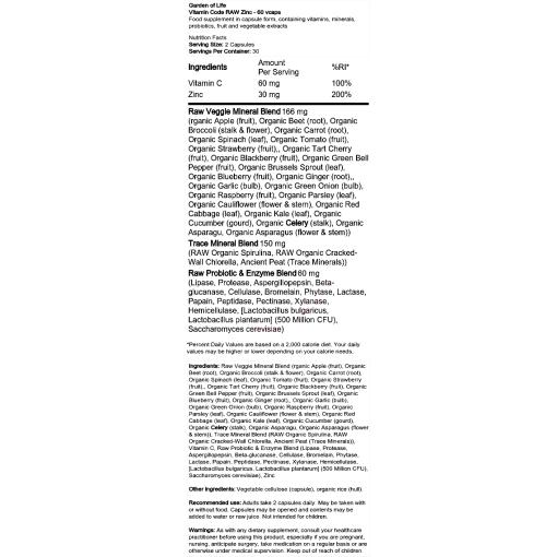 Vitamin Code RAW Zinc - 60 vcaps