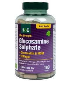 Holland & Barrett - Max Strength Glucosamine Sulphate + Chondroitin & MSM + Collagen - 180 tablets