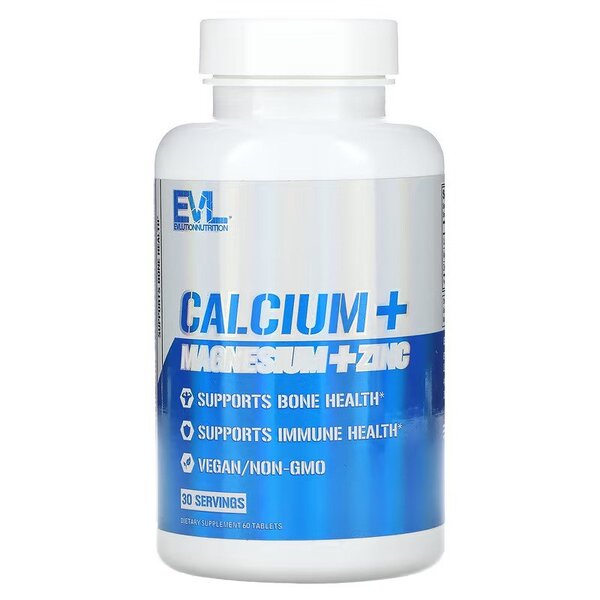 Evlution Nutrition Calcium Magnesium Zinc Tablets Eco