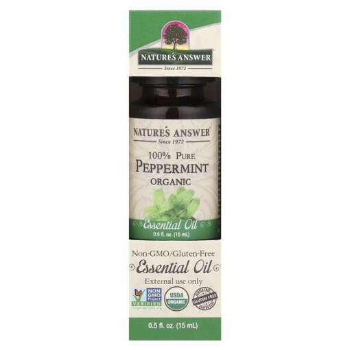 Nature's Answer - 100% Pure Peppermint Organic Essential Oil - 15 ml.