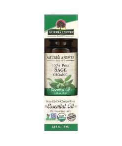 Nature's Answer - 100% Pure Sage Organic Essential Oil - 15 ml.