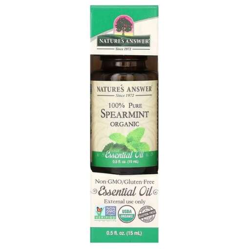 Nature's Answer - 100% Pure Spearmint Organic Essential Oil - 15 ml.