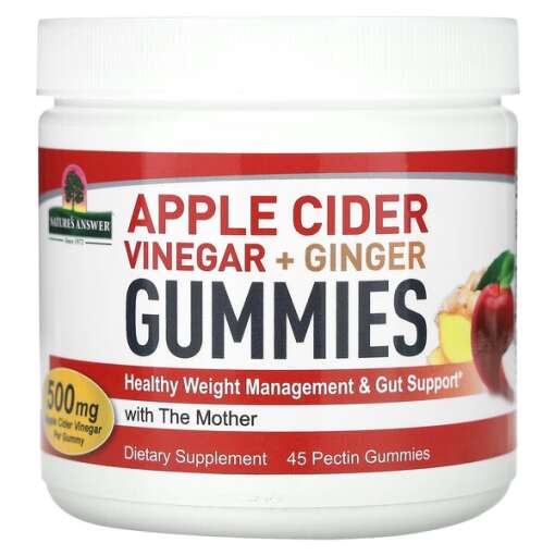 Nature's Answer - Apple Cider Vinegar + Ginger Gummies - 45 pectin gummies