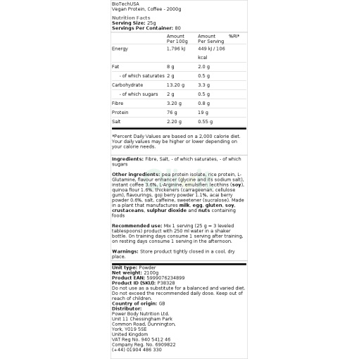 BioTechUSA - Vegan Protein Coffee - 2000g - Image 4