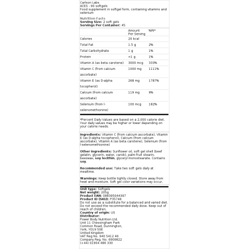 Carlson Labs - Aces - 90 Softgels - Image 2