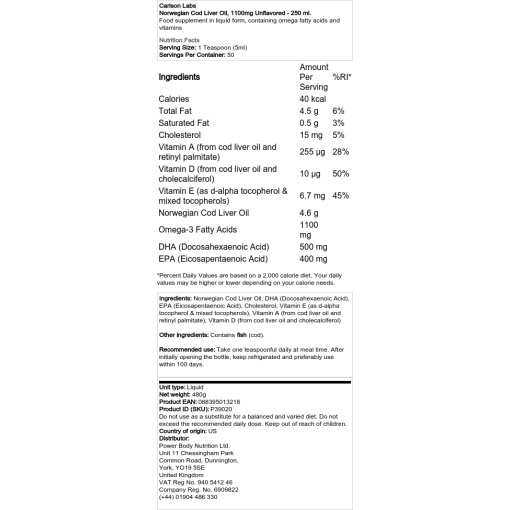 1100mg uden smag - 250 ml.