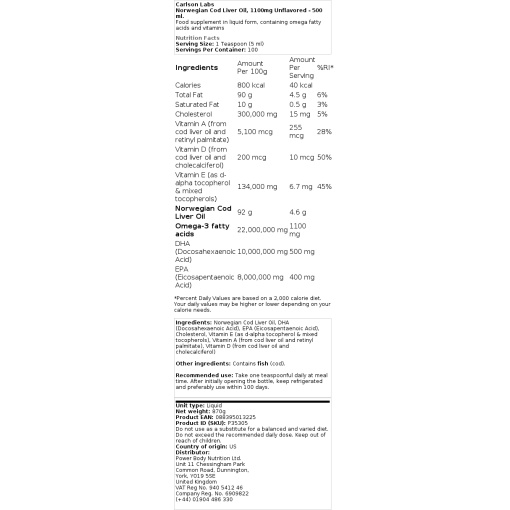 1100mg uden smag - 500 ml.