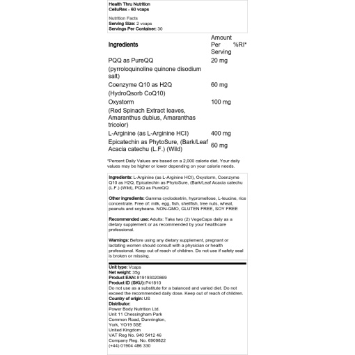 Health Through Nutrition - CelluRex - 60 Vcaps - Image 2