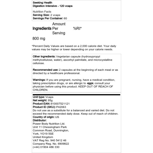 Seeking Health - Digestive Intensive - 120 Vcaps - Image 2