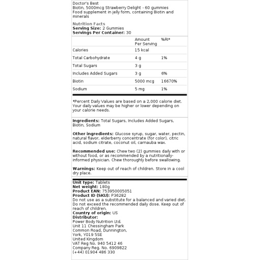 5000mcg Strawberry Delight - 60 gummier