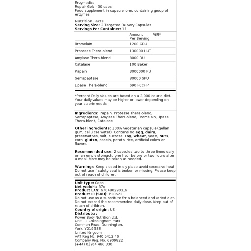 Enzymedica - Repair Gold - 60 Capsules - Image 2
