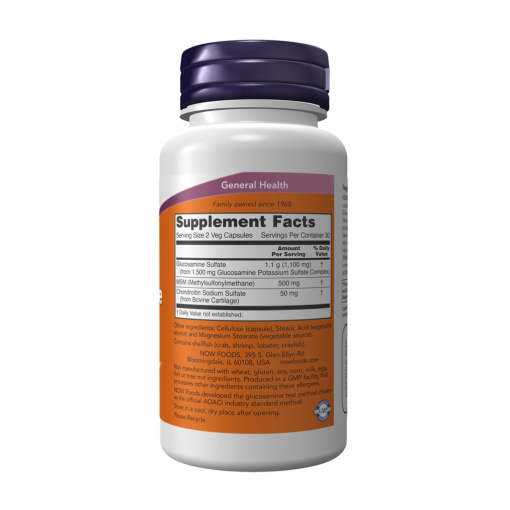 NOW Foods - Glucosamine & MSM - 60 vcaps - Image 3