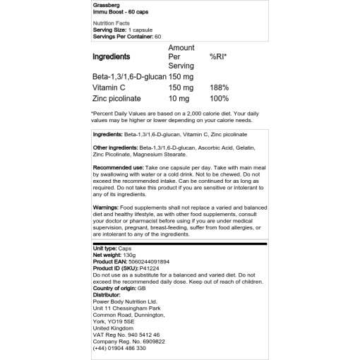 Grassberg - Immune Boost - 60 Capsules - Image 2