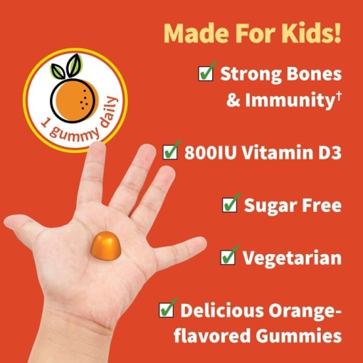 Garden of Life - Children's Vitamin D3, Orange - 60 Vegetarian Gummies - Image 5
