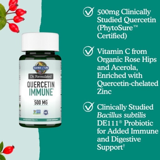 Garden of Life - Dr. Formulated Quercetin Immune, 500mg - 30 vegetarian tablets - Image 5