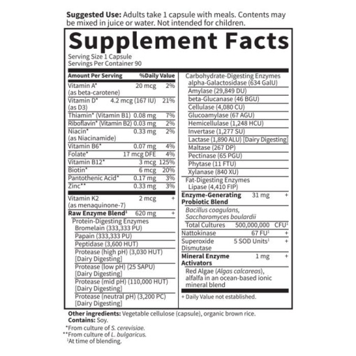 Garden of Life - Raw Enzymes Women 50 & Wiser - 90 vcaps - Image 2