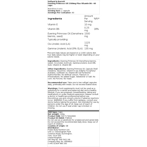 1500mg Plus Vitamin B6 - 60 kapsler (EAN 5017174022900)