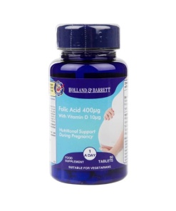 Folinsyre 400mcg med D-vitamin 10mcg - 90 tabletter
