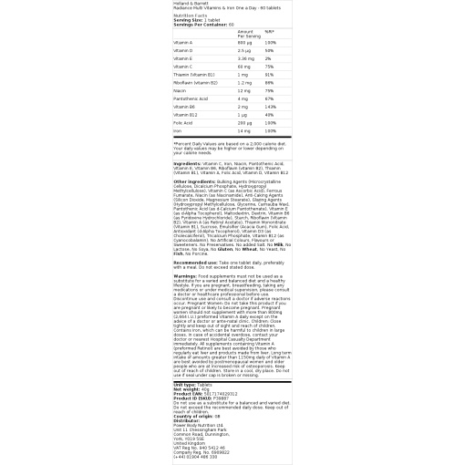 Holland & Barrett - Radiance Multivitamins with Iron One a Day - 240 Tablets (EAN 5017174029350) - Image 3