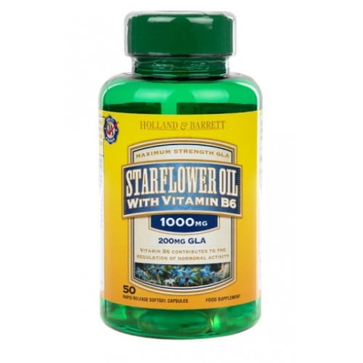 Starflower Oil 1000mg med vitamin B6 - 50 kapsler