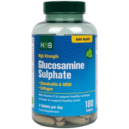 High Strength Glucosamine Sulphate + Chondroitin & MSM + Collagen - 180 tabs