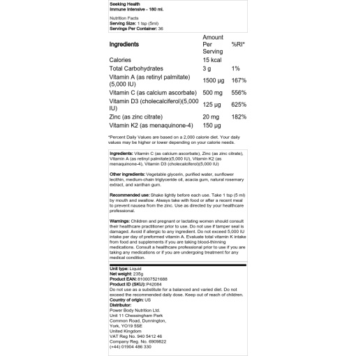 Seeking Health - Immuno Intensiv - 180 ml - Image 2