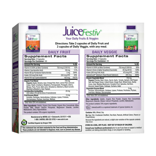 Natrol - Organic JuiceFestiv, Daily Fruits & Veggies - 60 + 60 caps - Image 4