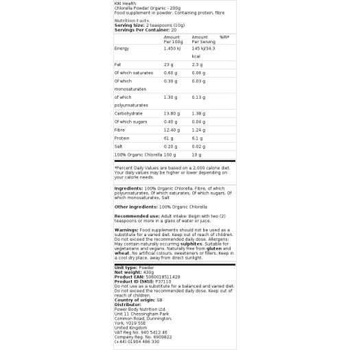 KIKI Health - Organic Chlorella Powder - 200g - Image 2