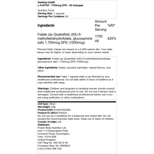 1700 mcg DFE - 60 sugetabletter