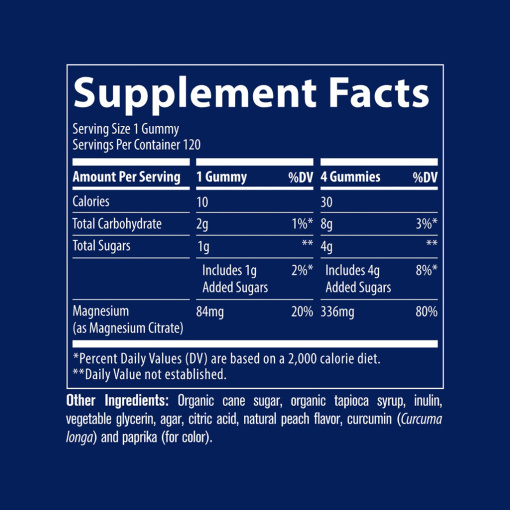 Trace Minerals - Magnesium Gummies, Peach Flavor - 120 Gummies - Image 2