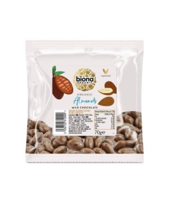 Mælkechokoladeovertrukne mandler - 70 g