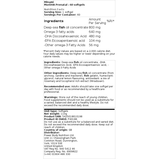 Minami MorDHA Prenatal - 60 Softgels - Image 2