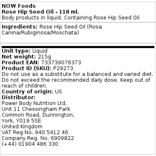 NOW Foods Rose Hip Seed Oil - 118 ml - Image 2