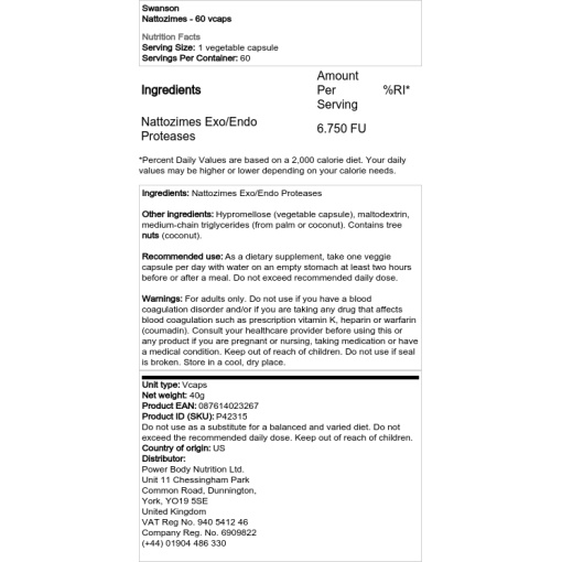 Swanson - Nattozymes - 60 Capsules - Image 2
