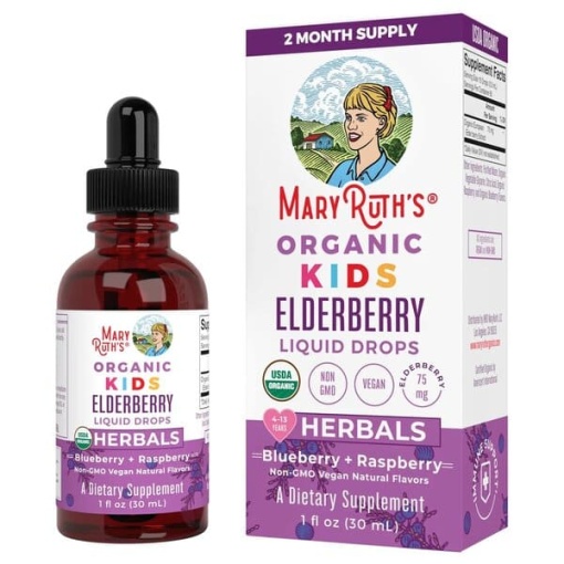 Økologiske hyldebærdråber til børn med blåbær og hindbær - 30 ml