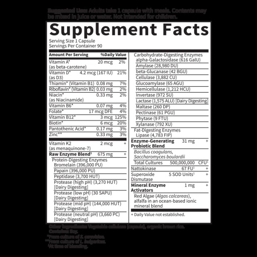 Garden of Life - Raw Enzymes for Men 50 & Wiser - 90 Vcaps - Image 2