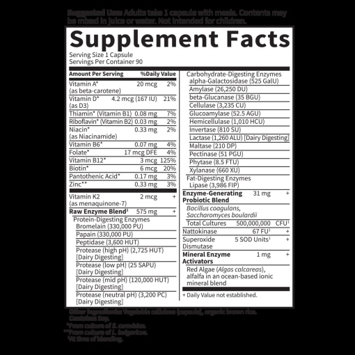 Garden of Life - Raw Enzymes for Men - 90 Vegan Capsules - Image 2